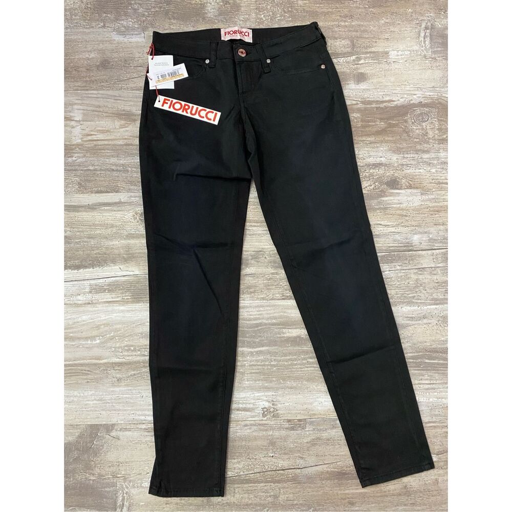Fiorucci Black Skinny Jeans Ankle Cropped Womens Sz 26 Waist NWT